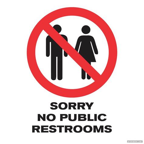 Printable No Public Restroom Sign